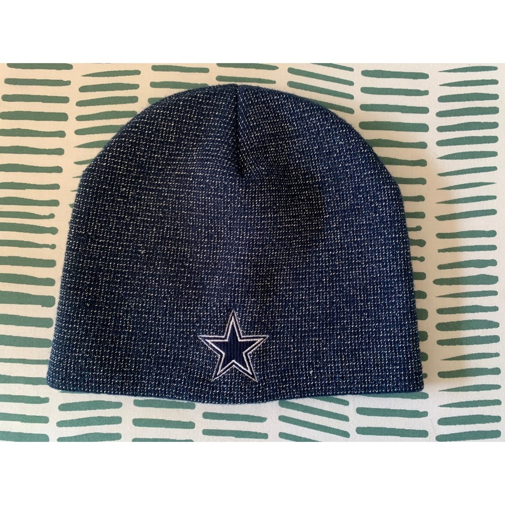 Dallas Cowboys NFL Knit Beanie Hat Adult‎  Blue Sparkle NFL Officially Licensed